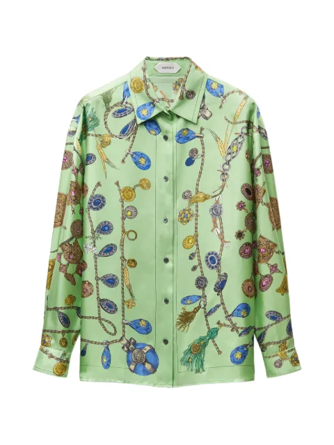 Versace printed silk-twill shirt Green 10256861A18856