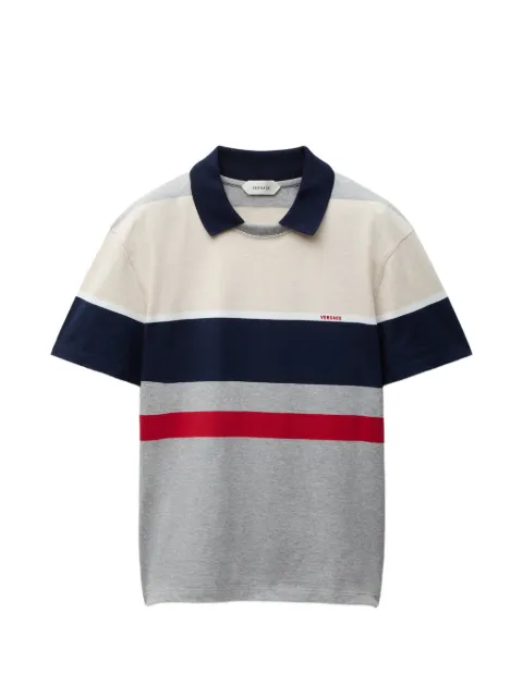 Versace striped cotton-jersey T-shirt Grey 10245791A17890