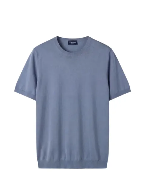 Drumohr fine-knit short-sleeve T-shirt Blue D0GN100