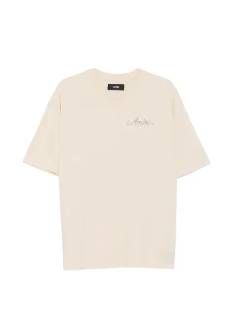 AMIRI logo-embroidered bandana-patch T-shirt Neutrals AMTOJR1172