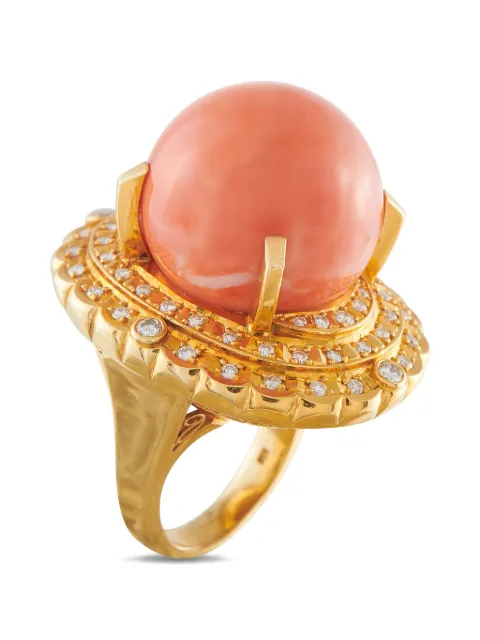 LB Exclusive coral and diamond ring Gold MF31043026