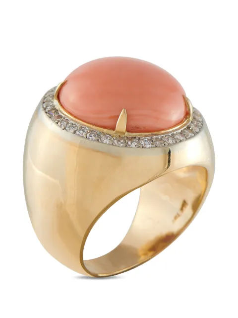 LB Exclusive coral and diamond ring Gold MF32043026