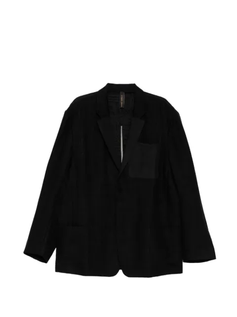 Giovanni Cavagna linen single-breasted jacket Black UG0914