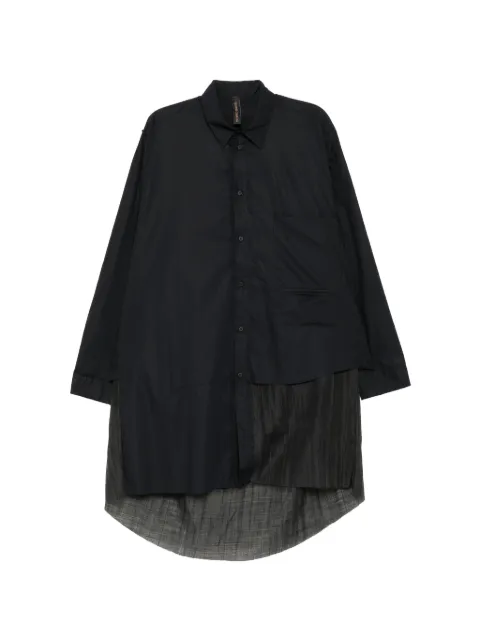 Giovanni Cavagna layered-panel pocket shirt Black UCA0924