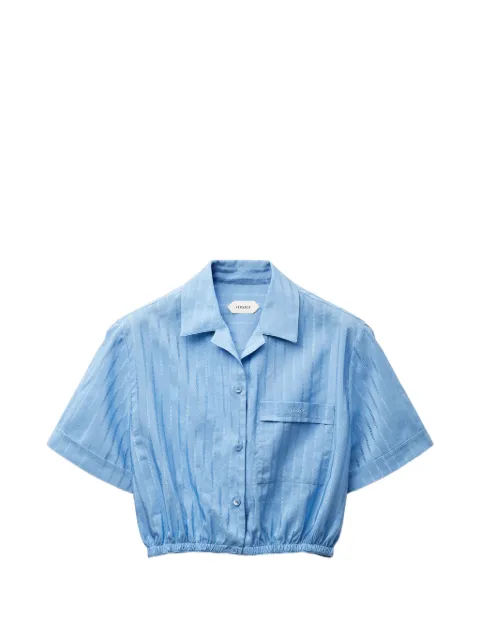 Versace jacquard cotton-silk crop shirt Blue 10256921A18548