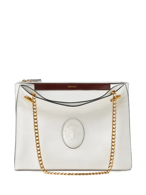 Versace Cabine leather shoulder bag White 10232471A17428