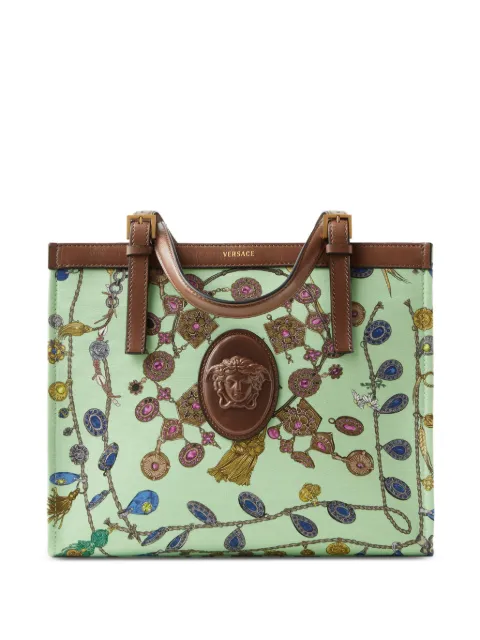 Versace rivière printed canvas tote Green 10243221A18553