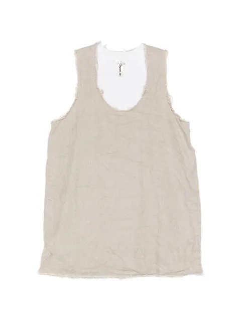 Comme Des Garçons frayed-edge sleeveless top Neutrals GQB01605112