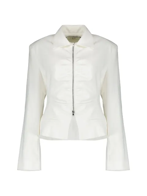IRO ruched zip-up jacket White WP07HELVINA