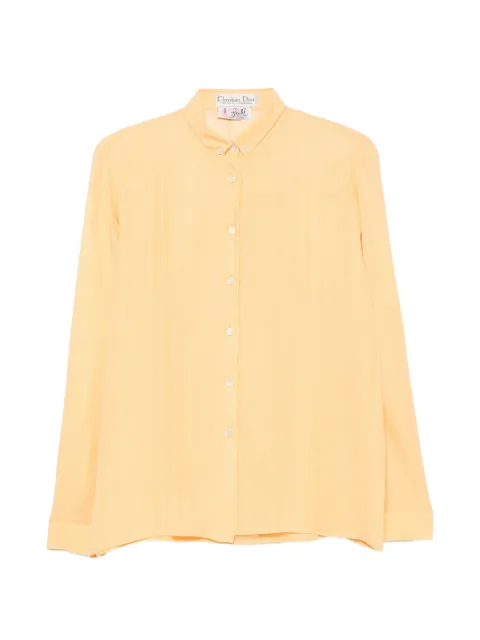 Christian Dior Pre-Owned 1970s striped button-down shirt Yellow CD250BMR