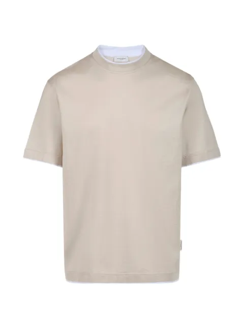 Paolo Pecora double-layer loose-fit T-shirt Neutrals 26EC1M0F0814054UA11