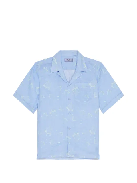 Vilebrequin turtle-print bowling shirt Blue HAREU211
