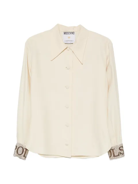 Moschino Pre-Owned 2000s embellished cuff shirt Neutrals MO290BMQ