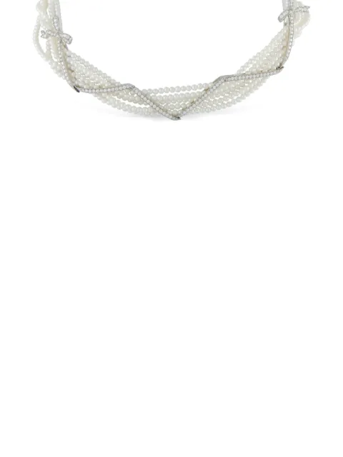 RAYMOND C. YARD diamond and pearl five-strand necklace Silver RY02042326