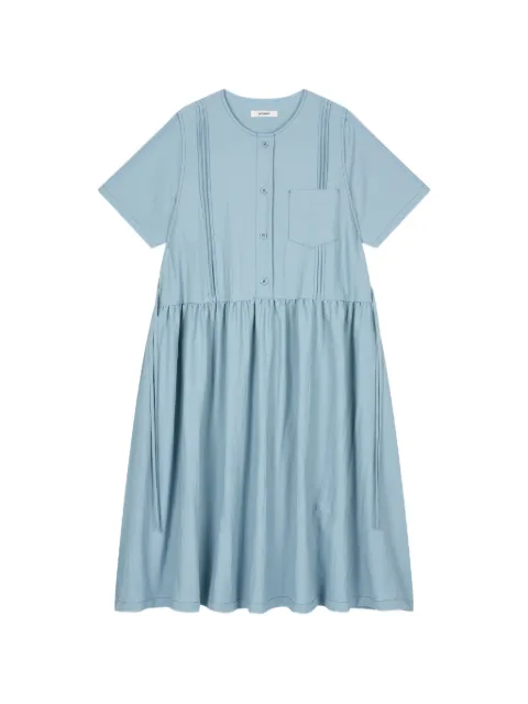 TOMBOY pintuck-detail chest-pocket midi dress Blue 9106241226