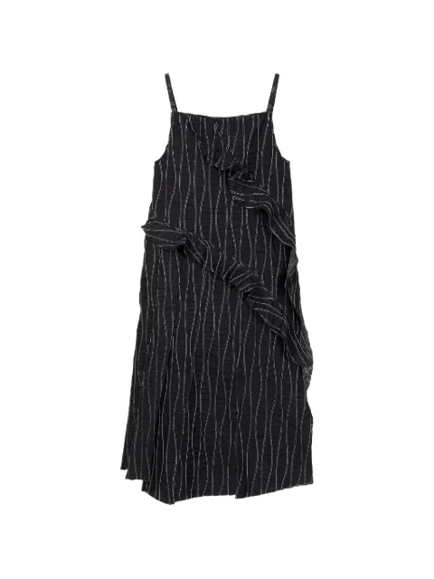 TOMBOY ruffled wave-stitch maxi dress Black 9106241227