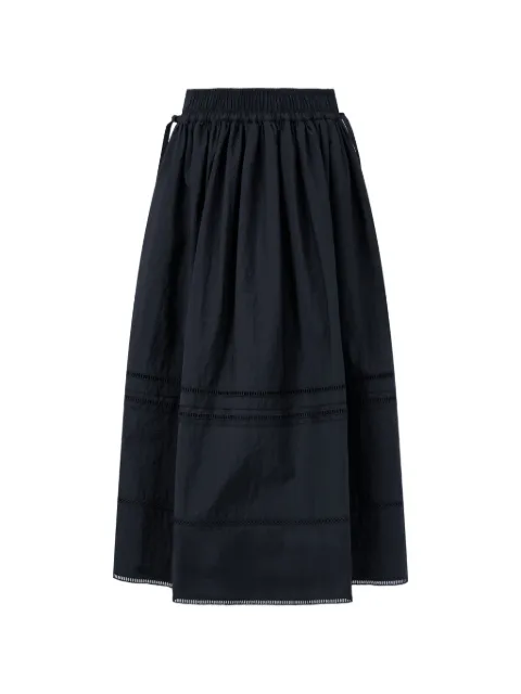 TOMBOY ladder-stitch gathered long skirt Black 9106232213