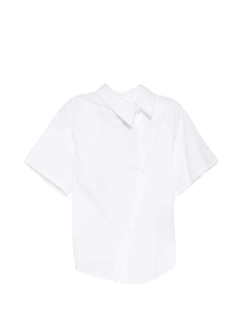 System asymmetric button-up shirt Neutrals SY2G3WSHT10W