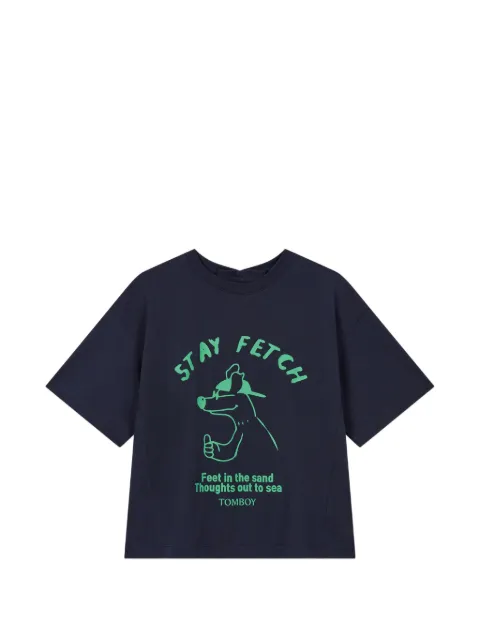 TOMBOY graphic-print boxy-fit T-shirt Blue 9106222208