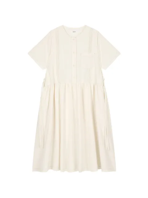 TOMBOY pintuck-detail chest-pocket A-line midi dress Neutrals 9106241226