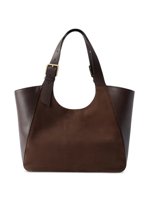 Furla suede-panel leather tote bag M Brown WB02012BX40181007