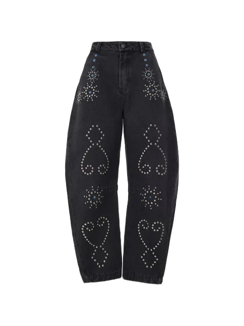 Agua Bendita Fallon stud-embellished jeans Black 20624
