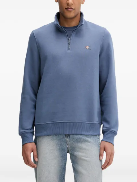 DICKIES Oakport quarter-zip logo-patch sweatshirt Blue DK0A4XD4RI21