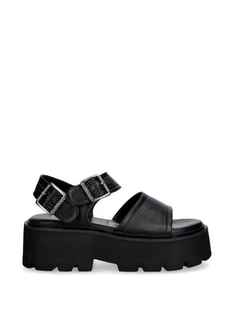 Buffalo Brake buckle-fastening platform sandals Black 1602361