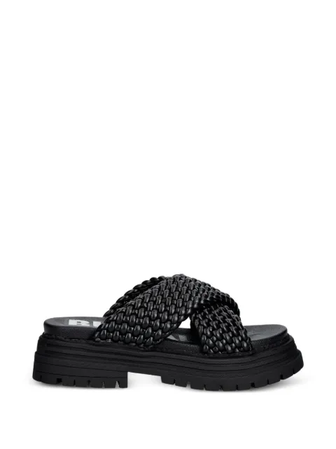 Buffalo Lennox Cross braided crossover-strap sandals Black 1602319
