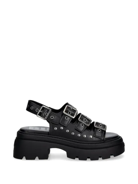 Buffalo Vega Athena Buckle eyelet-embellished platform sandals Black 1602359