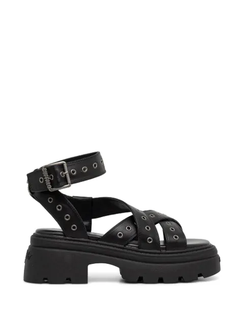 Buffalo Vega MSS RIV eyelet-embellished platform sandals Black 1602360