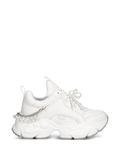 Buffalo Binary pearl-embellished chunky-sole sneakers White 1636666