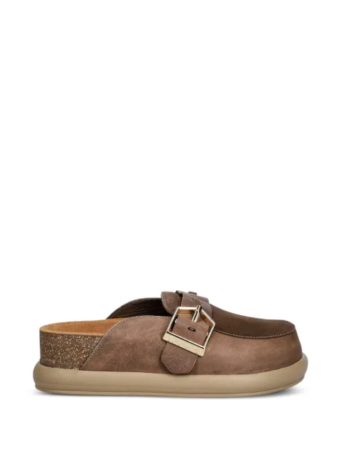 BOHONOMAD buckle-fastening panelled mules Brown LND12