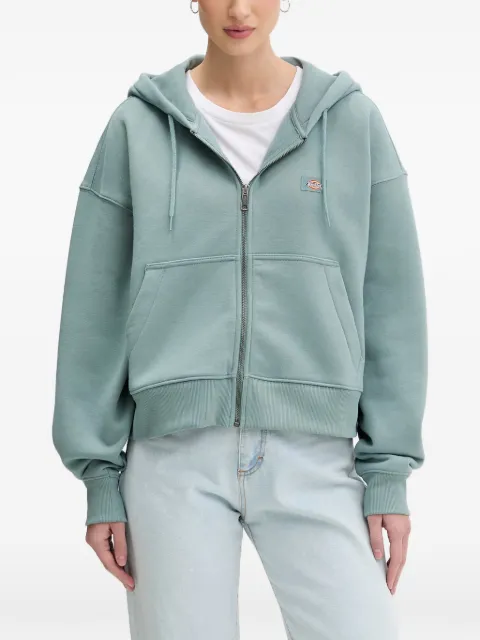 DICKIES Oakport logo-patch zip-up hoodie Green DK0A4Y1ZL371
