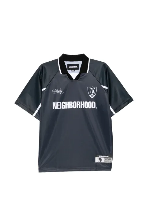 Neighborhood logo-print V-neck T-shirt Black 261FPNHCSM14