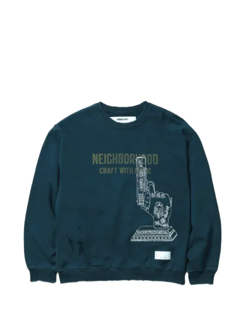 Neighborhood distressed graphic-print sweatshirt Black 261FPNHCSM08