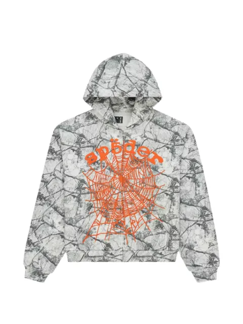 SP5DER Real Tree OG Web V2 full-zip hoodie White SP5DER420
