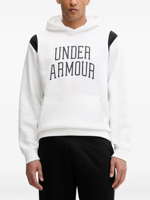 Under Armour Rival logo-print panelled hoodie White 6009353