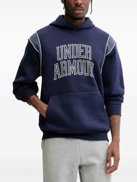 Under Armour Rival logo-print panelled hoodie Blue 6009353