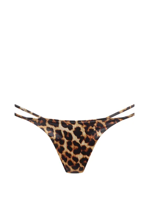 Maison Close leopard-print ring-detail bikini bottoms Brown 565296
