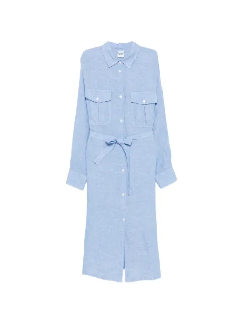 ASPESI belted chest-pockets shirt dress Blue S6G2972D074
