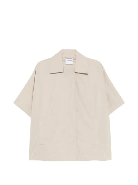 ASPESI short-sleeve concealed-fastening jacket Neutrals S6NN631P008