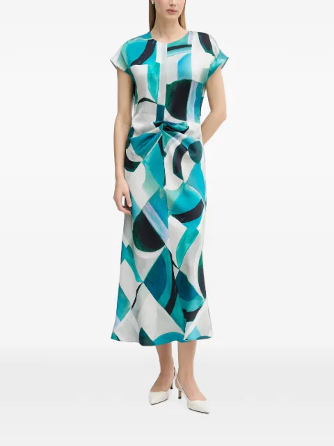 Joseph Ribkoff abstract-print twisted-waist midi dress Blue 261251
