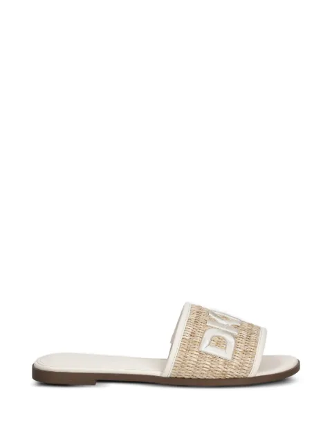 DKNY logo-embroidered woven sandals Neutrals K2639122