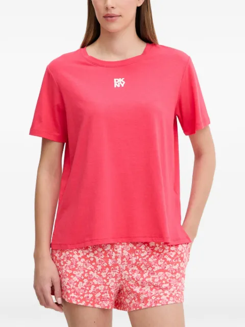 DKNY logo-print floral-pattern pajamas Pink YI90095