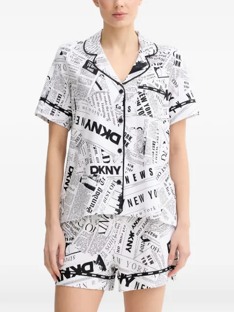 DKNY newspaper-print pajamas White YI50095