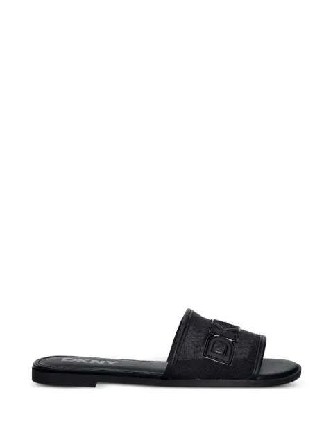 DKNY logo-patch mesh sandals Black K2699971