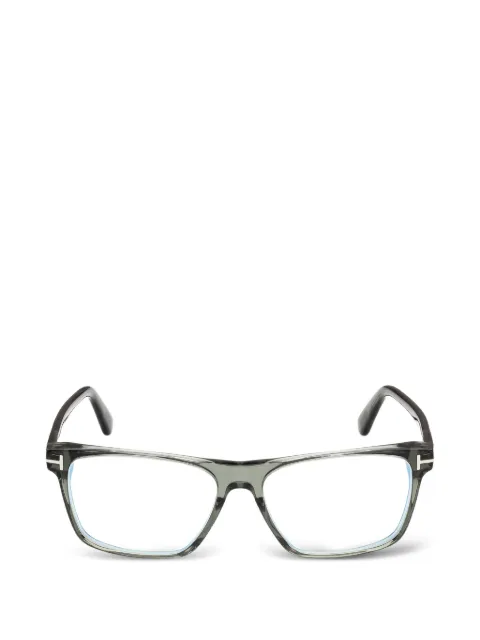 TOM FORD Eyewear T-logo rectangle-frame glasses Grey FT6170B