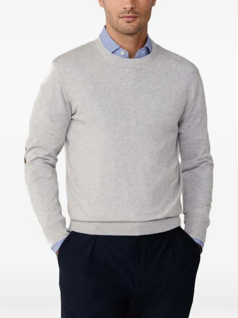 Hackett London patch-detail crew-neck sweater Grey HM7000176