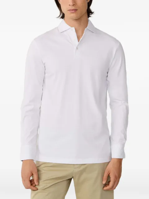Hackett London jersey-knit long-sleeve polo shirt White HM5500029